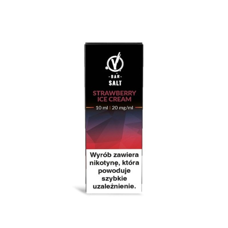 Liquid VBar Salt 10ml - Crème Glacée à la Fraise 20mg | Eliq Vapoteur