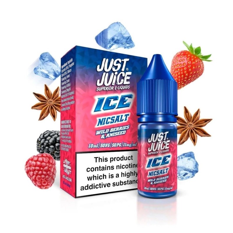 Liquide Just Juice Salt 10ml - Baies Sauvages & Glace Anisée 20mg | Eliq Vapoteur