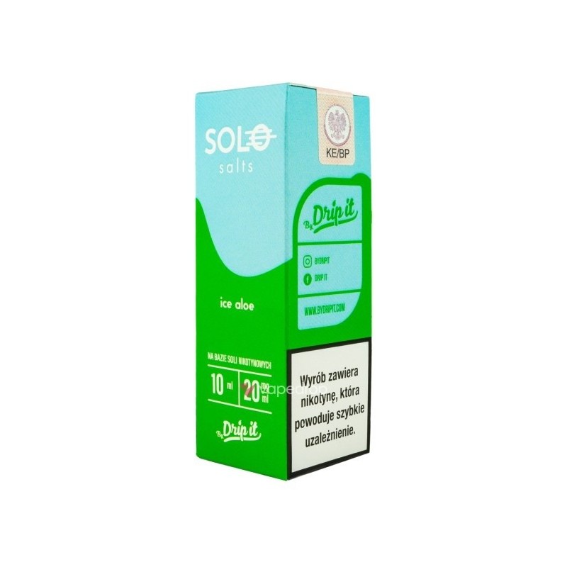 Liquid SOLO 10ml 20mg Sel - ICE ALOE | Eliq Vapoteur
