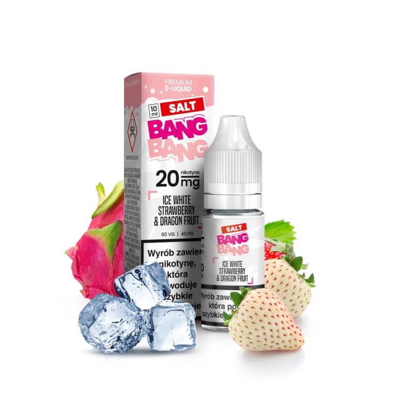 Liquid Bang Bang Salt 20mg 10ml - Ice White Strawberry & Dragonfruit | Eliq Vapoteur