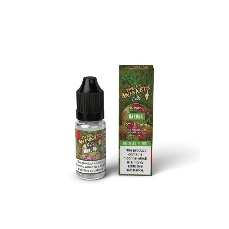 Liquid Twelve Monkeys 20mg 10ml - Hakuna Salt | Eliq Vapoteur
