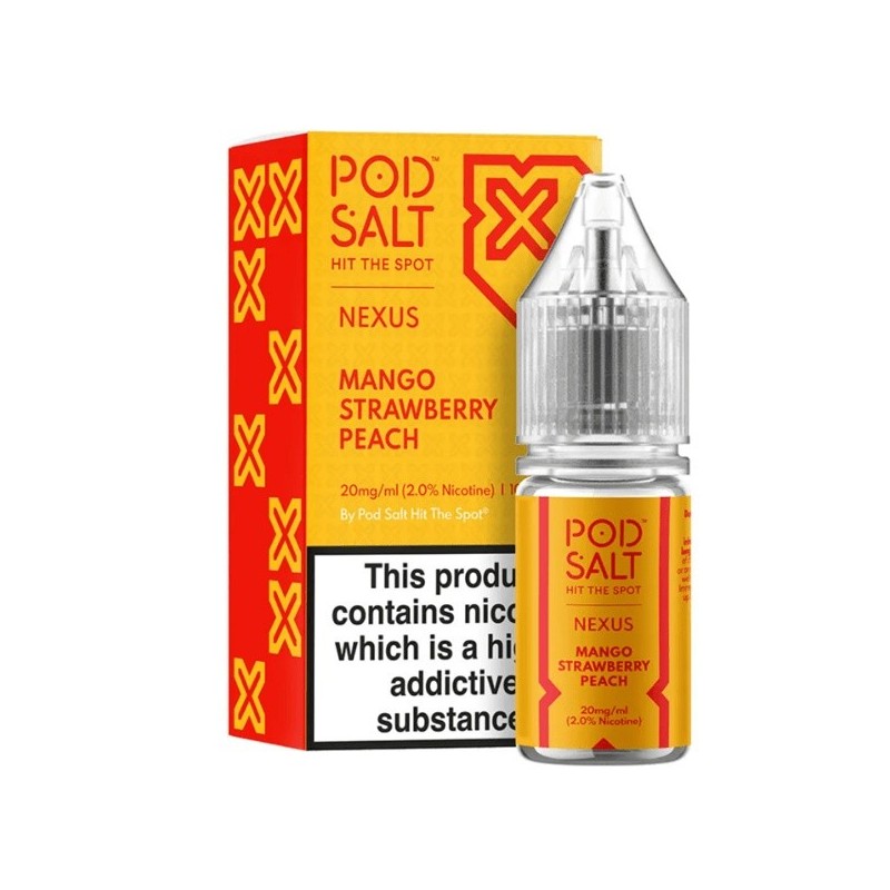 Pod Salt Nexus - Mango Strawberry Peach - 10ml - 20mg | EliqVapoteur
