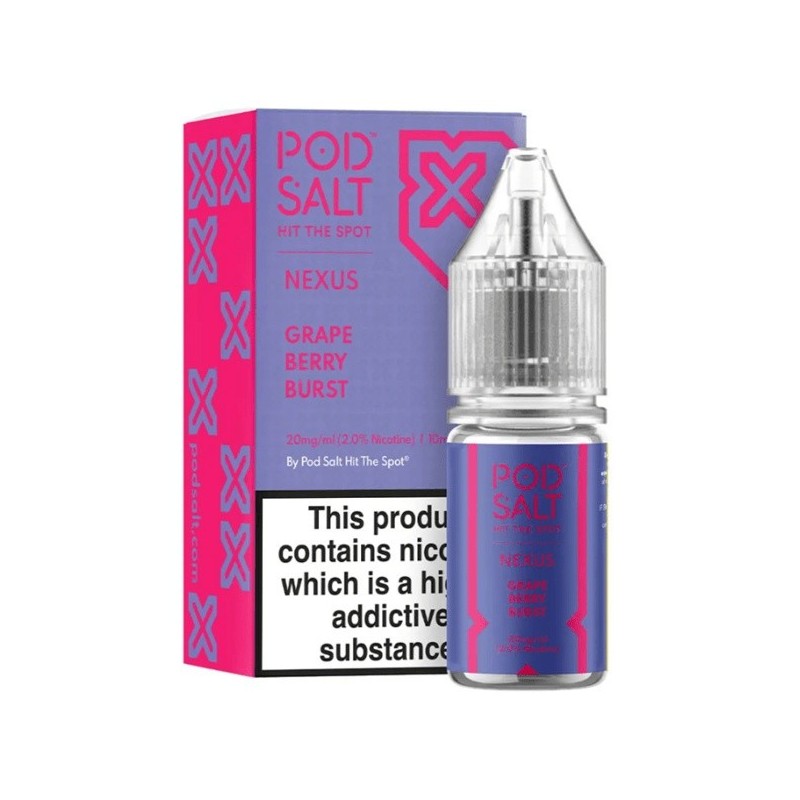 Pod Salt Nexus - Grape Berry Burst - 10ml - 20mg | EliqVapoteur