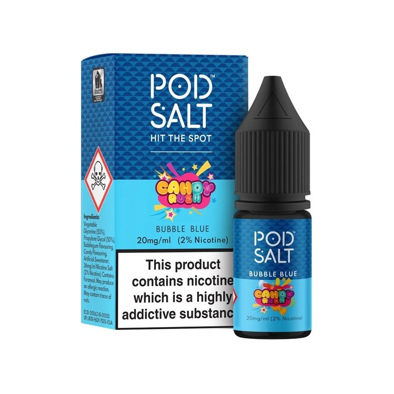 E-liquide Pod Salt Fusion - Bubble Blue - 10ml - 20mg | EliqVapoteur