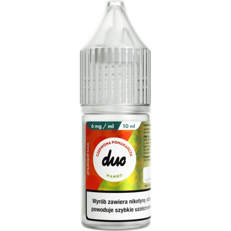 Liquid Duo Nicotine 10ml - Czerwona Pomarańcz Mango 6mg | Eliq Vapoteur