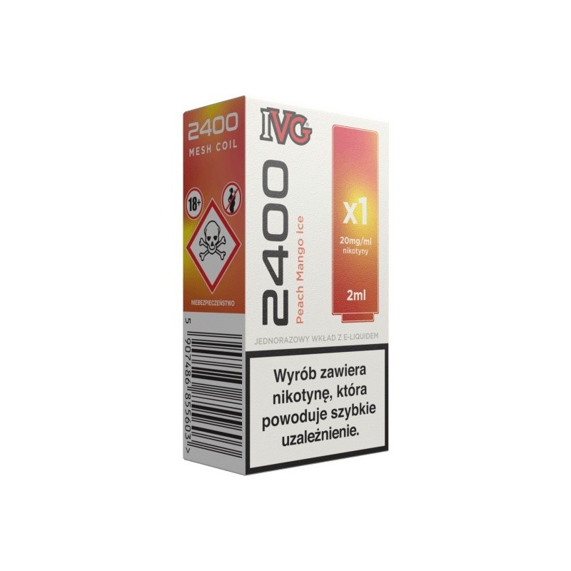IVG 2400 Pod Peach Mango Ice 20mg 2ml | Eliq Vapoteur