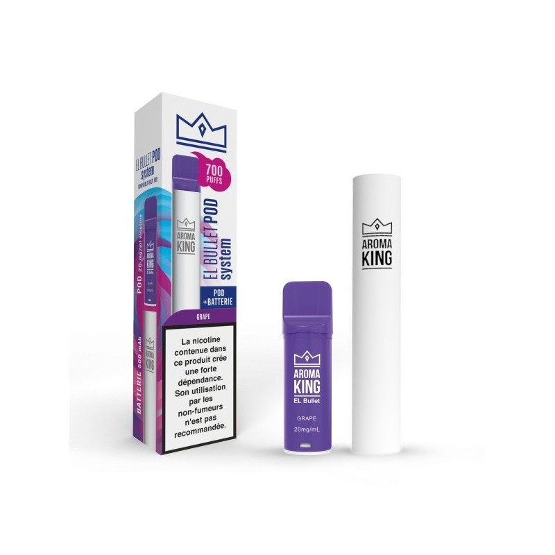 Aroma King El Bullet - Batterie + Cartouche Grape | EliqVapoteur