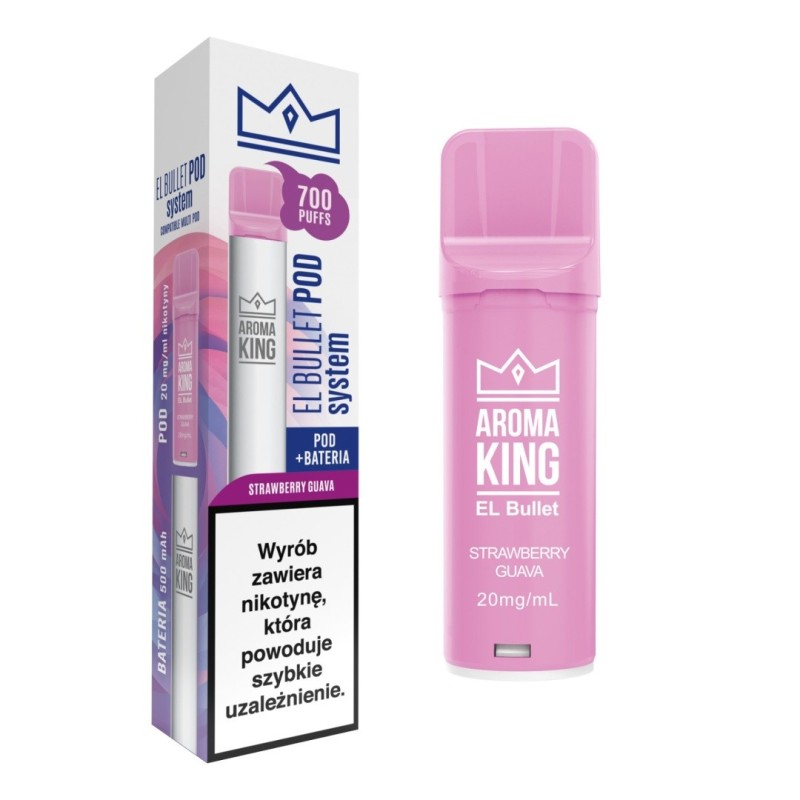 Aroma King El Bullet - Battery + Cartridge Strawberry Guava | EliqVapoteur