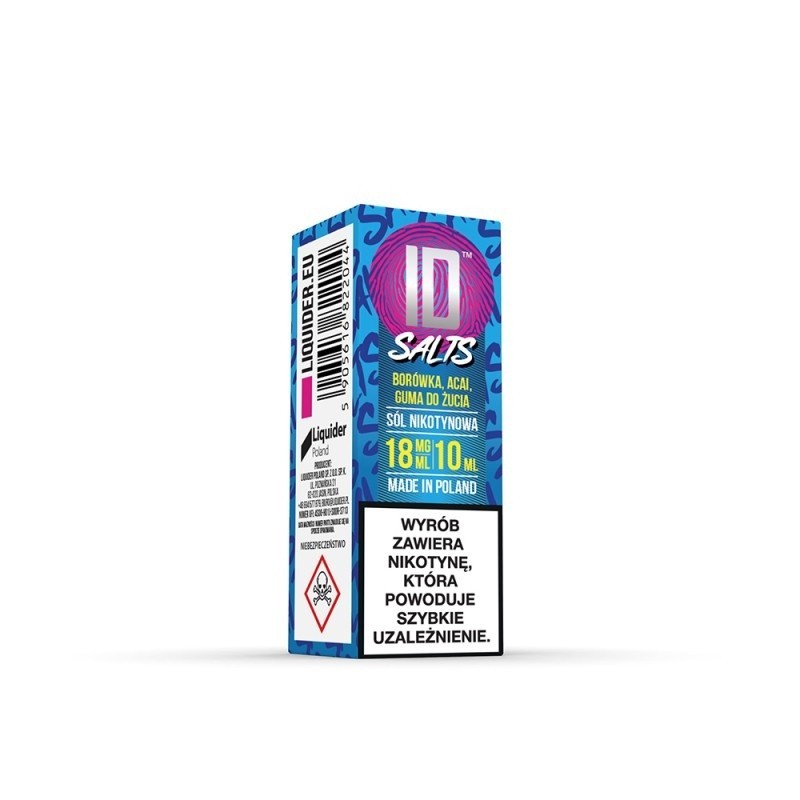 Liquid ID Salt - 10ml Borówka Acai Guma 18mg  | Eliq Vapoteur