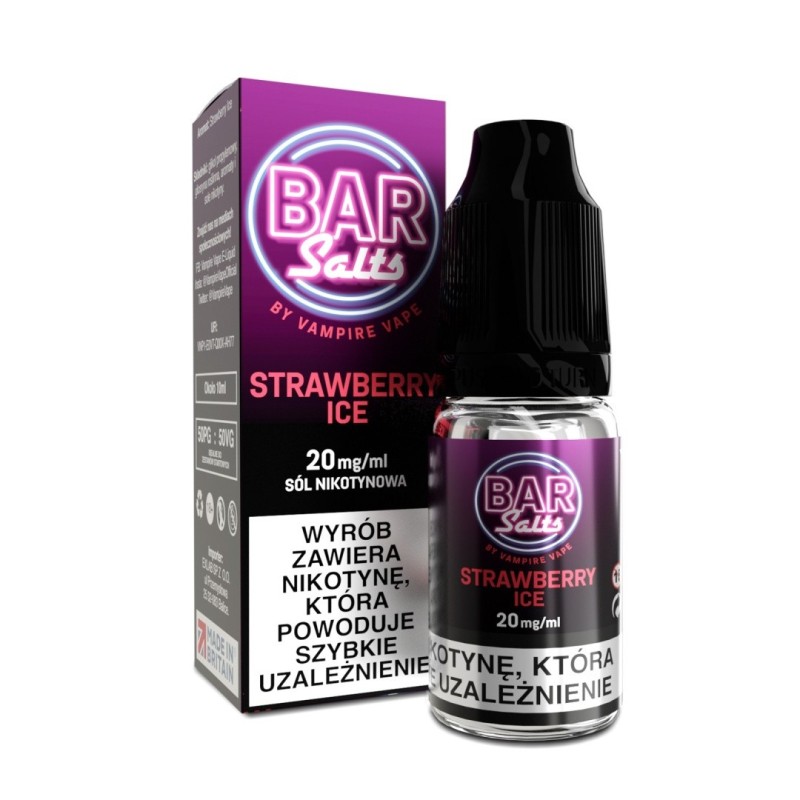 E-liquide Bar Salt - Strawberry Ice 20 mg 10 ml | EliqVapoteur