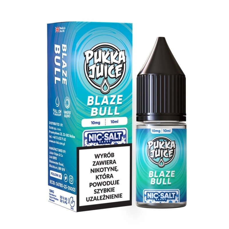 E-liquide Pukka Juice 10ml - Blaze Bull 20mg sel | EliqVapoteur