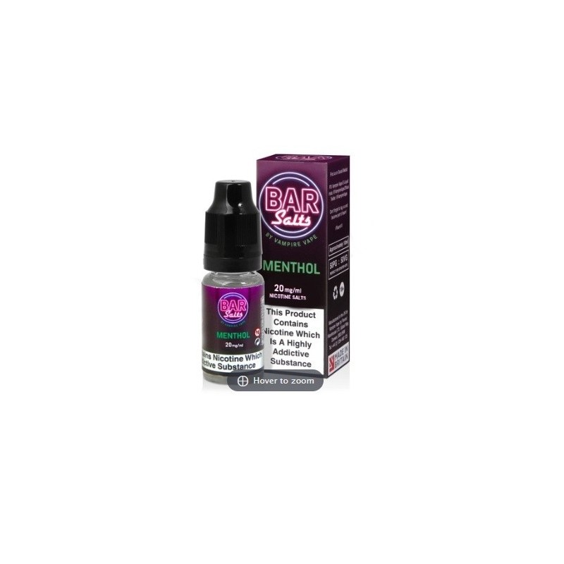 E-liquid Bar Salt - Menthol 20 mg 10 ml | EliqVapoteur