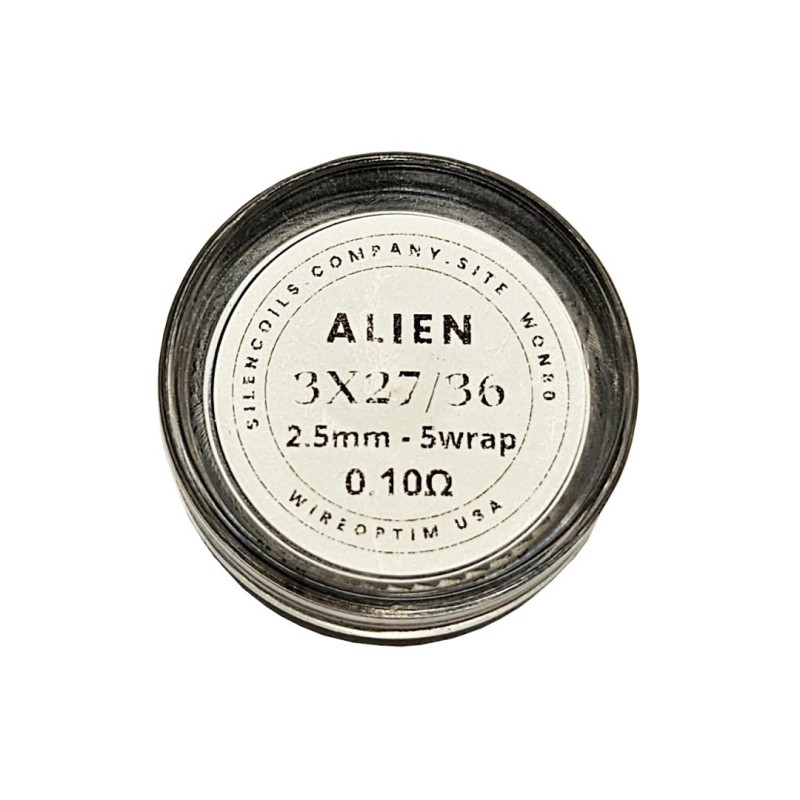 Grzałki SilenCoils Alien - 3x27/36 2.5mm 5w 0.10ohm | Eliq Vapoteur