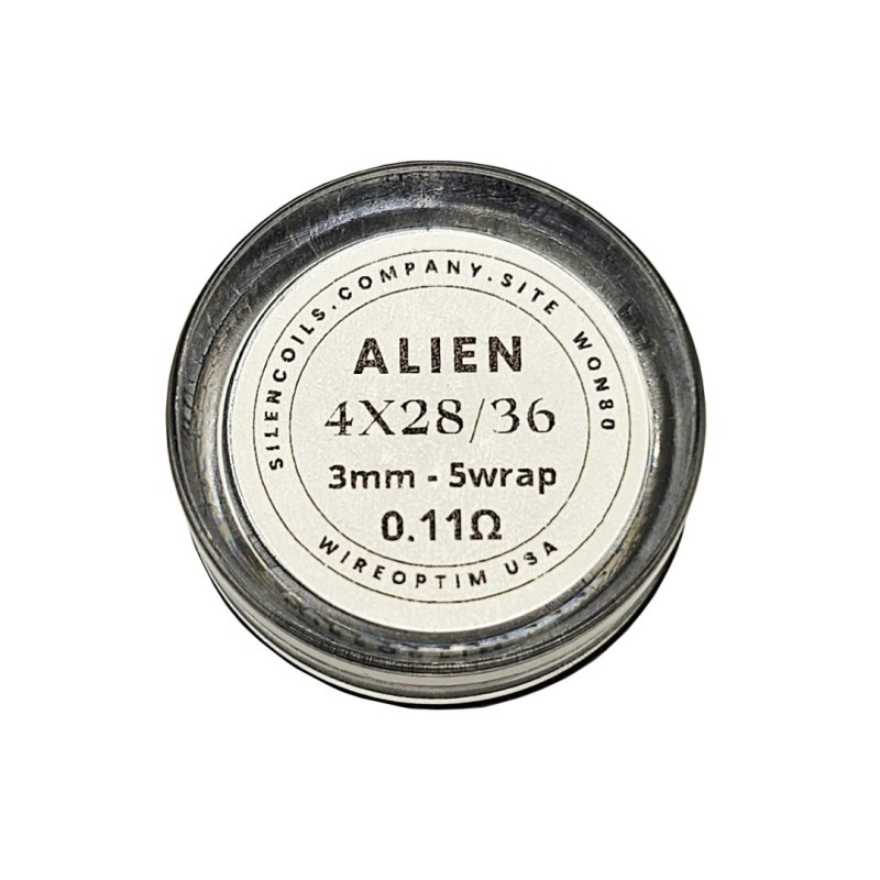 Grzałki SilenCoils Alien - 4x28/36 3mm 5w 0.11ohm | Eliq Vapoteur
