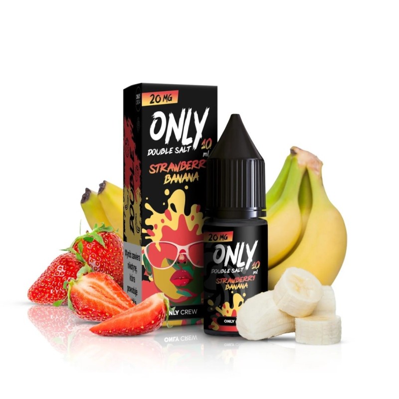 E-liquid Only Double Salt 10ml - Strawberry Banana 20mg | EliqVapoteur