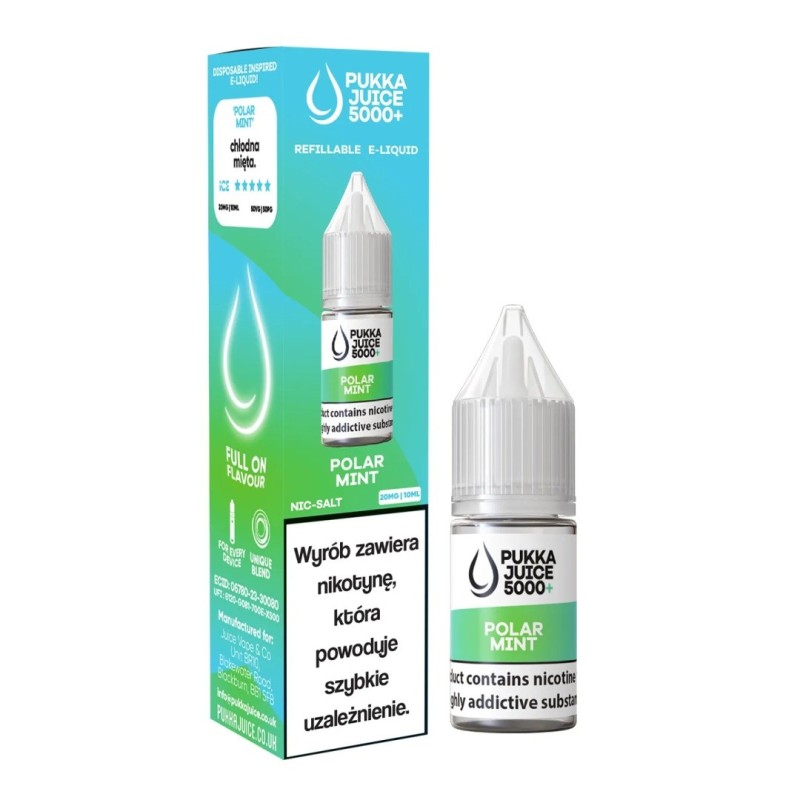 Liquid Pukka Juice Salt 5000 - Polar Mint 20mg | Eliq Vapoteur