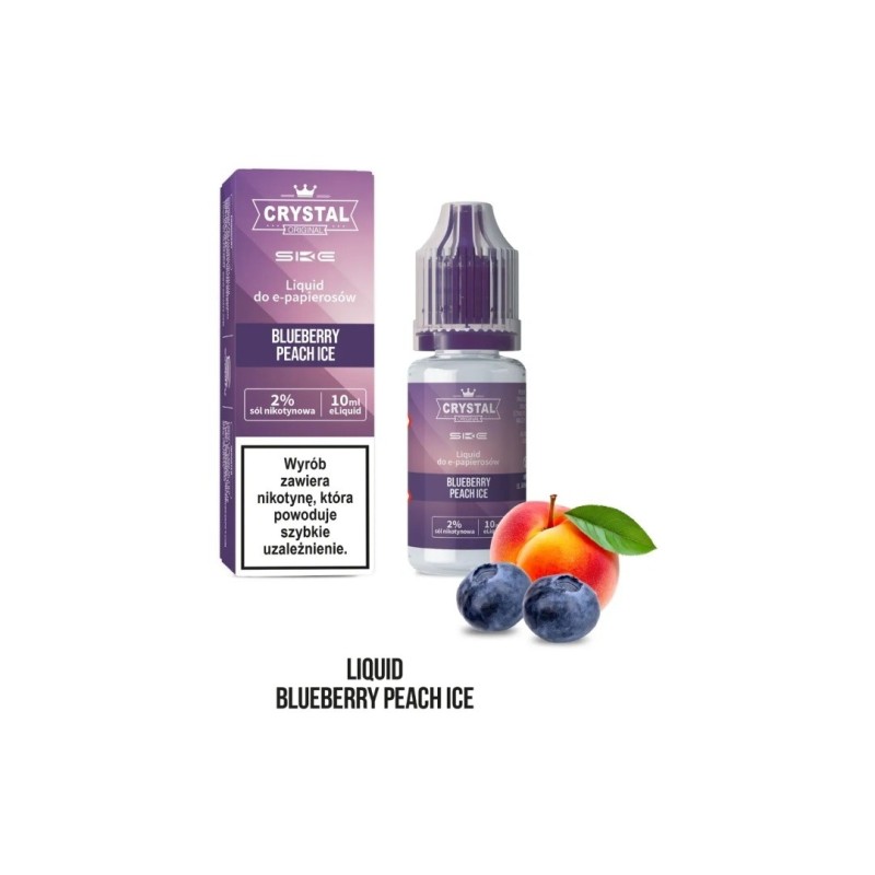 Liquid Crystal Salt - Blueberry Peach Ice 20 mg 10 ml | Eliq Vapoteur