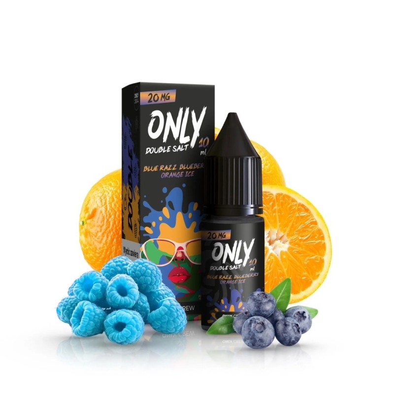 Only Double Salt 10ml - Blue Razz Blueberry Orange Ice 20mg | EliqVapoteur