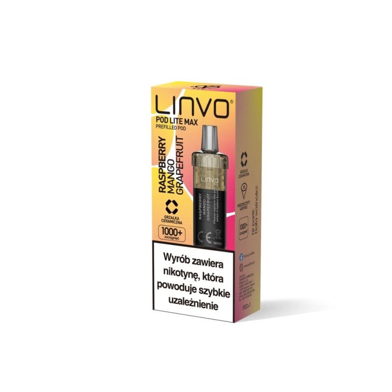 Wkład Vbar Linvo Pod Lite MAX - Raspberry Mango Grapefruit 20mg | Eliq Vapoteur