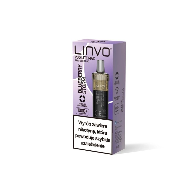 Linvo Pod Lite MAX Replacement Pod - Blueberry Storm 20mg | EliqVapoteur