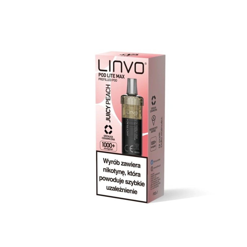 Cartouche Vbar Linvo Pod Lite MAX - Juicy Peach 20mg | EliqVapoteur