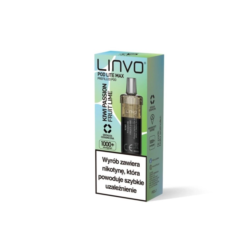 Wkład Vbar Linvo Pod Lite MAX - Kiwi Passion Fruit Lime 20mg | Eliq Vapoteur