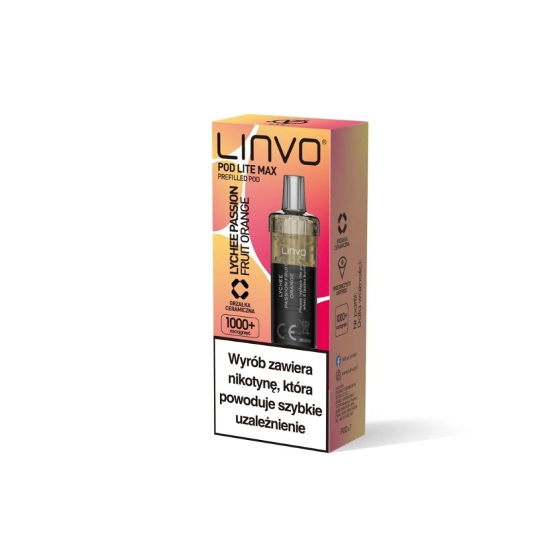 Wkład Vbar Linvo Pod Lite MAX - Lychee Passion Fruit Orange 20mg | Eliq Vapoteur