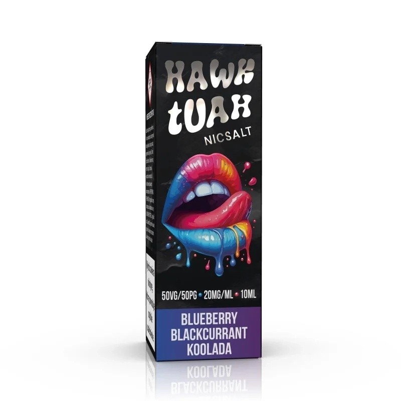E-liquid HAWK TUAH Salt 10ml - Blueberry Blackcurrant Koolada 20mg | EliqVapoteur