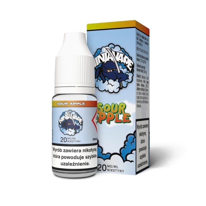 Liquid Ninja Vape Salt 10ml - Sour Apple 20mg | Eliq Vapoteur