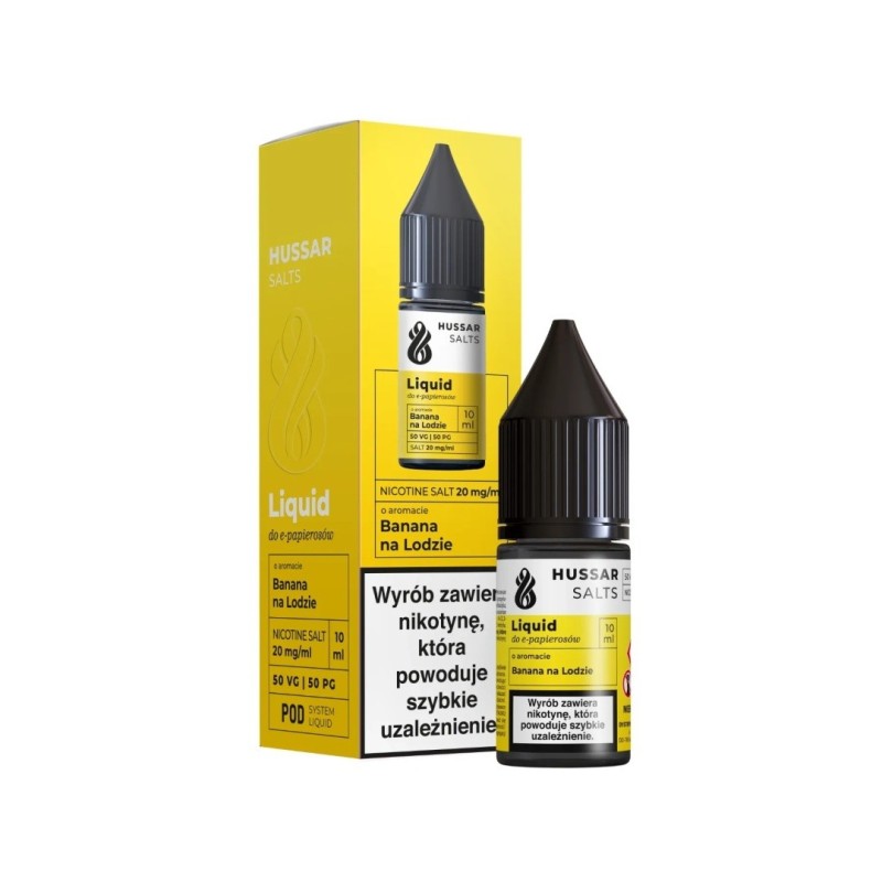 Liquid Hussar Salts 10ml - Banan na Lodzie 20mg | Eliq Vapoteur