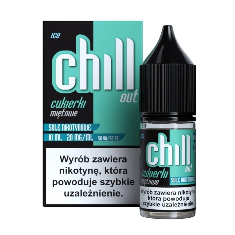 Liquid Chill Out Salt 10ml - Cukierki Miętowe Ice 20mg | Eliq Vapoteur