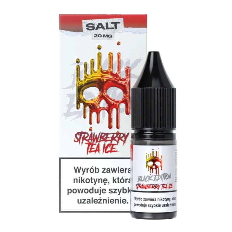 Liquid Dark Line Black Salt 10ml - Strawberry Tea Ice 20mg | Eliq Vapoteur